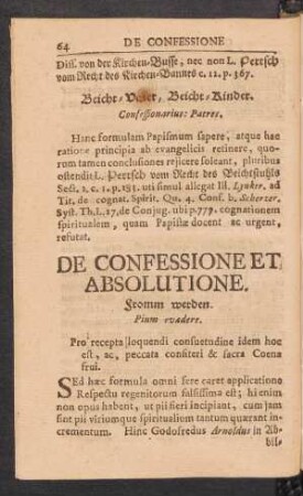 De Confessione Et Absolutione