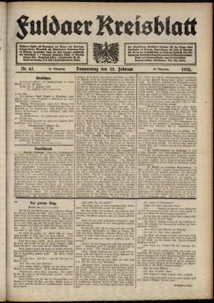 Ausgabe vom Donnerstag, den 22. Februar 1912.