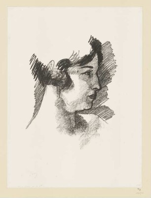 Tête de femme vue de côté