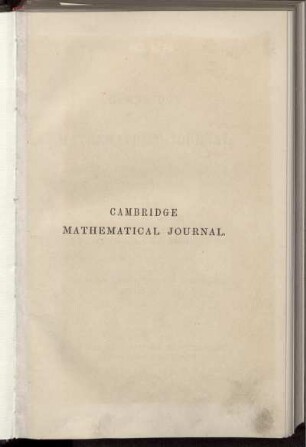 4: The Cambridge mathematical journal
