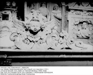 Stiftskirche; sog. Bettlade, Baldachingrabmal für Graf Ludwig III. von Löwenstein (+1611) und seiner Gemahlin Anna, Gräfin von Wertheim-Stolberg (+1599), Detail