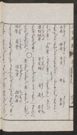 Boo hûwa i hacin = Ger qoruγan-u jüil [Gar quruqhav u jujil] = 室家類