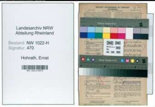 Entnazifizierung Ernst Hohrath , geb. 27.06.1896 (Maler)