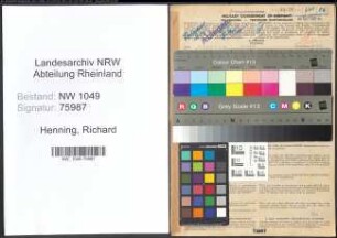 Entnazifizierung Richard Henning , geb. 08.01.1909 (Studienrat)