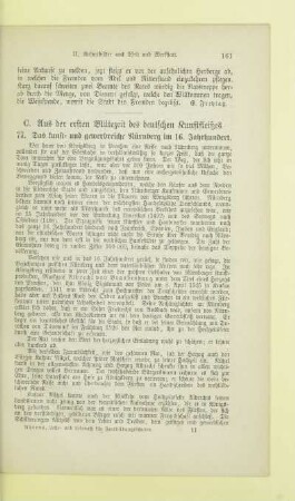 C. Aus der ersten Blütezeit des deutschen Kunstfleißes