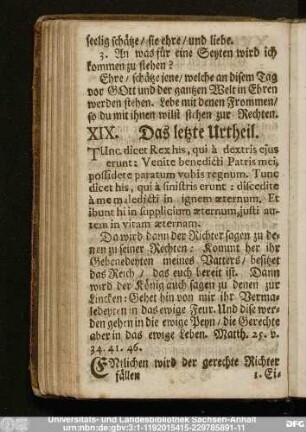XIX. Das letzte Urtheil.