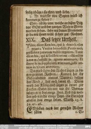 XIX. Das letzte Urtheil.