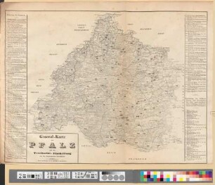 General-Karte der Pfalz nach der Territorial-Eintheilung vor der französischen Revolution