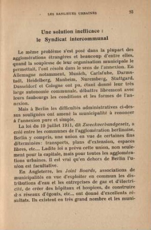 Une solution inefficace: le Syndicat intercommunal