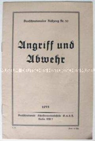 Propagandaschrift der DNVP zur Reichstagswahl im März 1933
