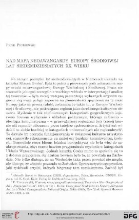 13: Nad mapą neoawangardy Europy Środkowej lat siedemdziesiątych XX wieku
