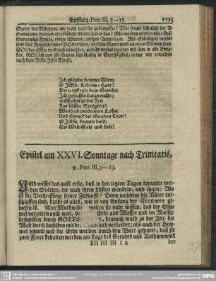 Epistel am XXVI. Sonntage nach Trinitatis, 2. Petr. III, 3-13
