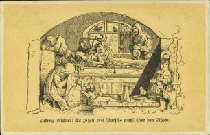 Es zogen drei Bursche wohl über den Rhein.