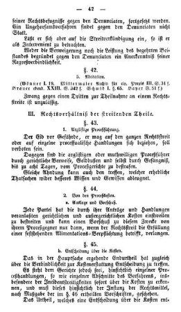 III. Rechtsverhältniß der streitenden Theile.