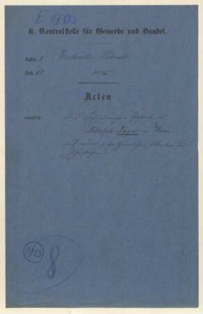 Patent des Adolf Lazar in Wien auf einen eigentümlichen Oberbau für Eisenbahnen