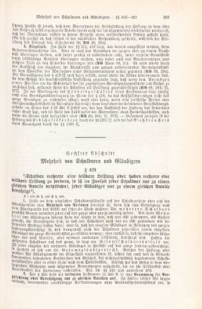 Sechster Abschnitt Mehrheit von Schuldnern und Gläubigern