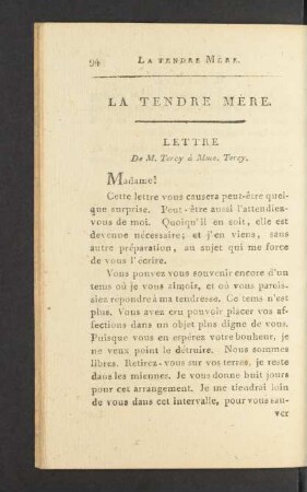 La tendre mère.