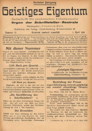 Nummer 13 (1. April 1910)