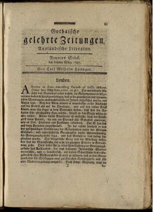 Neuntes Stück, den dritten März, 1787.