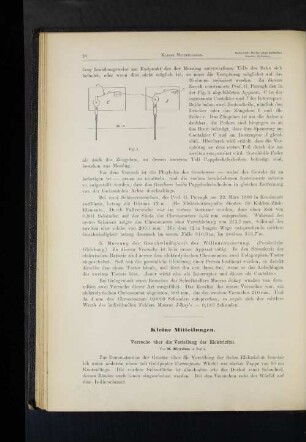 Versuche über die Verteilung der Elektrizität.