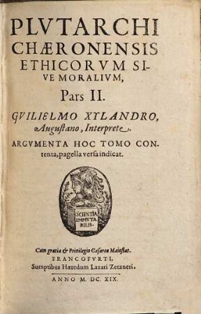 Plutarchi Chaeronensis ethicorum sive moralium pars ..., 2