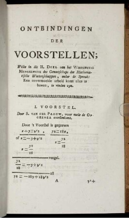 I. - XLIX. Voorstel.