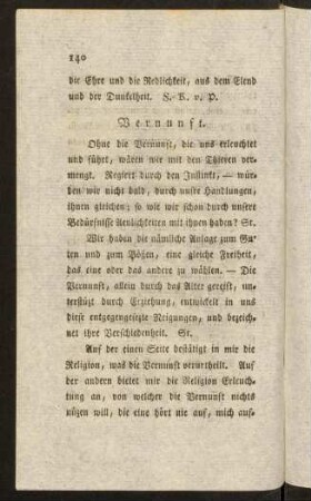 140-177, Vernunft. Hochachtung. Freundschaft. Bescheidenheit. Muth. Adel. Lobsprüche. Ehrfurcht. Hofnung. Gesellschaft.