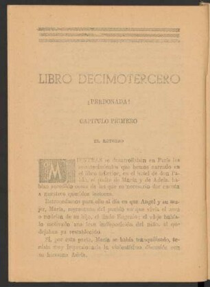 Capítulo primero - El retorno