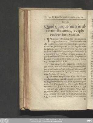 Tit. II. Quod quisque iuris in alterum statuerit, ut ipse eodem iure utatur.