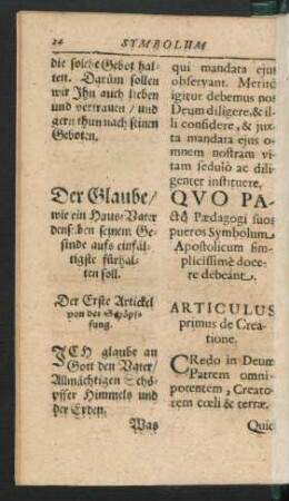 Symbolum Apostolic. Der Glaube ...