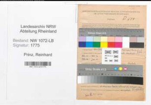Entnazifizierung Reinhard Prinz , geb. 15.07.1901 (Lehrer)
