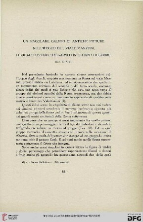 27: Un singolare gruppo di antiche pitture nell'ipogeo del viale Manzoni, le quali possono spiegarsi con il libro di Giobbe