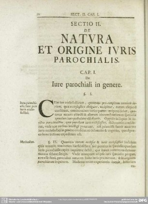 Sectio II. De Natura Et Origine Iuris Parochialis