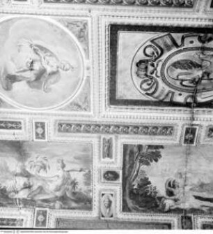 Gewölbedekoration mit mythologischen Szenen, Allegorien der vier Jahreszeiten und Grotesken