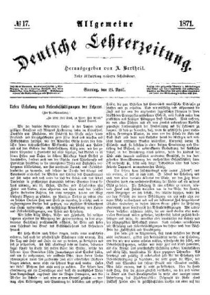 Ueber Erholung und Nebenbeschäftigungen des Lehrers