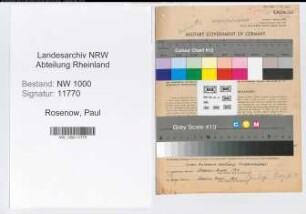Entnazifizierung Paul Rosenow, geb. 12.01.1891 (Strassenmeister)