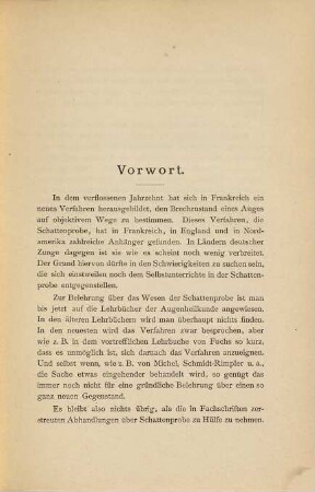 Die Bestimmung des Brechzustandes eines Auges durch Schattenprobe (Skiaskopie)