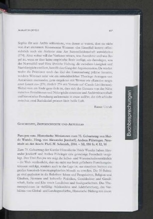 Geschichte, Zeitgeschichte und Aktuelles.
