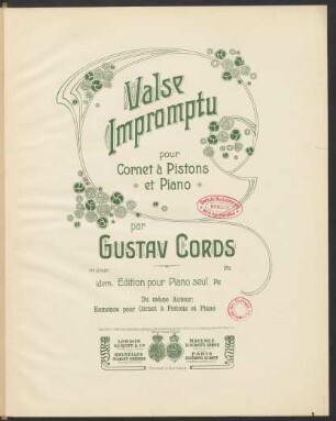 Valse Impromptu pour Cornet à Pistons et Piano