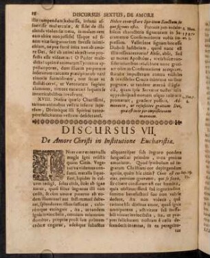 88-101, Discursus VII. De Amore Christi in Institutione Eucharistiae.