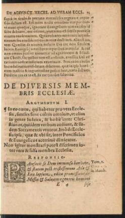 De Diversis Membris Ecclesiae.