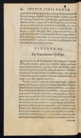 Titulus XI. De Translatione Episcopi.