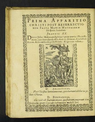 Prima Apparitio Christi Post Resurrectionem Facta Mariae Magdalenae sub specie hortulani.