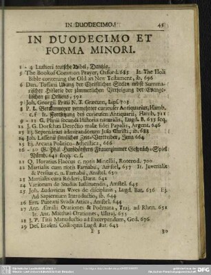 In Duodecimo Et Forma Minori