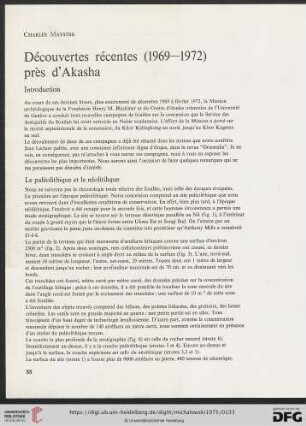 Découvertes recentes (1969-1972) pres d'Akasha
