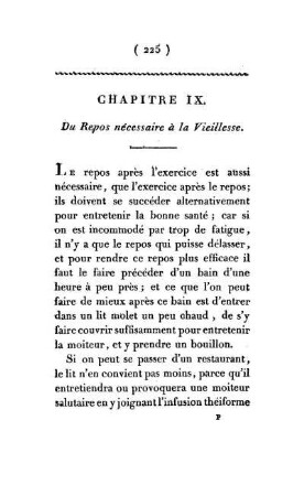 Chapitre IX. Du Repos nécessaire à la Vieillesse.