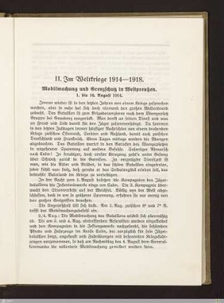 II. Im Weltkriege 1914-1918