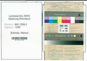 Entnazifizierung Helmut Schmitz , geb. 20.11.1919 (Verw.Angestellter)