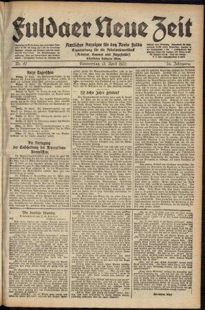 Ausgabe vom Donnerstag, den 13. April 1922.