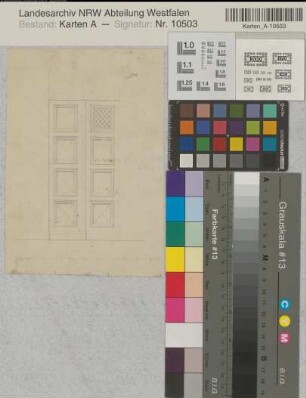Brünninghausen (Dortmund) Schloß Herrenhaus Türentwurf Anf. 19.Jh. o.M. 20 x 14 Zeichnung/Skizze Romberg